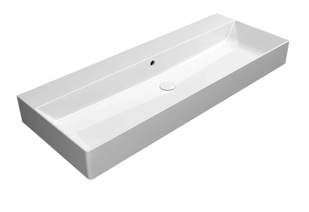 Aktuální Gsi Kube X Keramické Umyvadlo 120x47cm, Bez Otvoru, Bílá Extraglaze